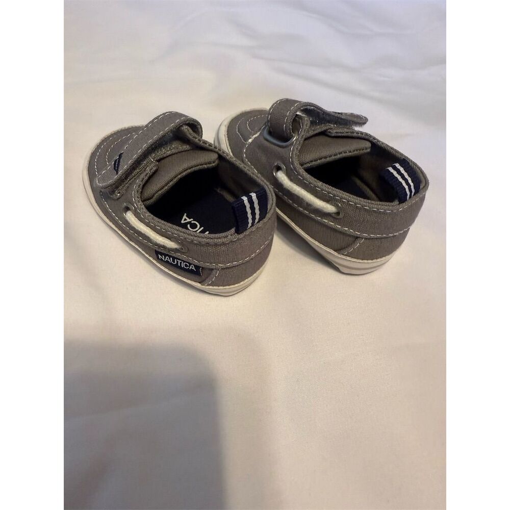 Nautica Baby Boat Shoes Gray Size 2 Hook & Loop Casual infant Shoes - Picture 5 of 9